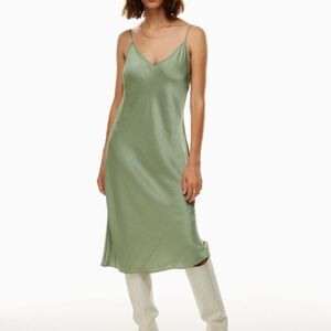 Aritzia Wilfred Only Slip Satin Midi Dress